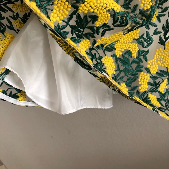NWT Gorgeous green and yellow floral embroidered dress - Picture 8 of 10